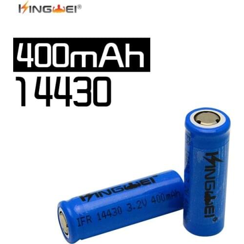 Kingwei 4pcs 3.2v IFR 14430 LiFePO4 battery 400mah rechargeable cell for flashlight torch camera