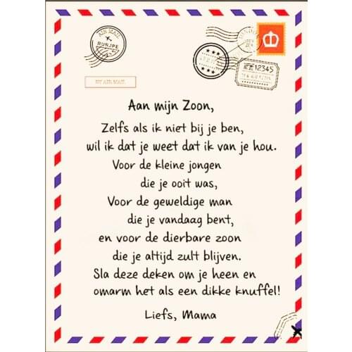 Netherlands Letters Blanket to My son in Dutch Throw Blanket for Love Birthday Gift Bed Sofa Home Textiles