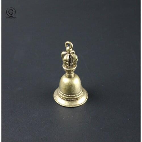 Brass Good Lucky For You Bell Key Chains Pendants Trinkets Copper Mascot Car Keyrings Charms Ornaments Metal Keychains Handmade