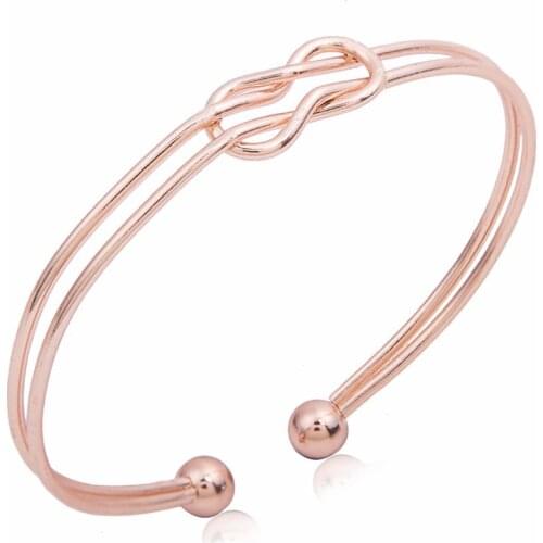 Love Bangle Bracelet Simple Knot Cuff Manchette Couple for Women Pulseiras Bridesmaid Jewelry Accessories Gifts