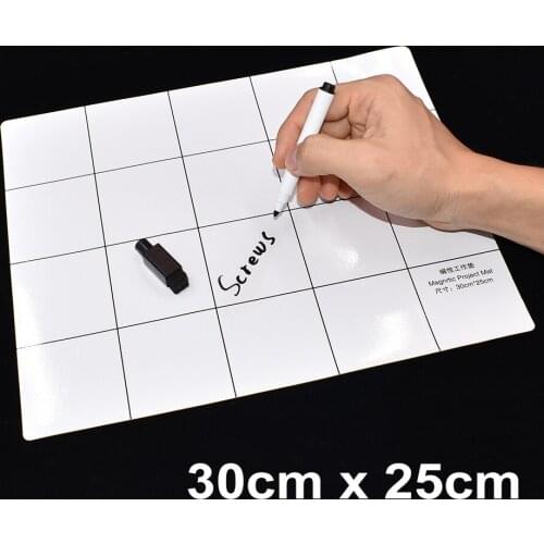 30cm x 25cm Magnetic Project Mat Screw Working Pad with Marker Pen Eraser for Cell Phone Laptop Tablet DIY Repair 100pcs/lot