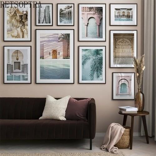 Fashion Islamic Wall Art Print Poster Moroccan Architecture Canvas Vintage Art Painting Church Muslim Travel Photo Home Decor