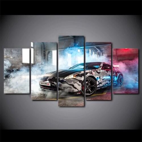 Modular Printed Painting Canvas Home Decoration 5 Panel Cool Car Framed Modern Wall Pictures For Living Room Cuadros PENGDA