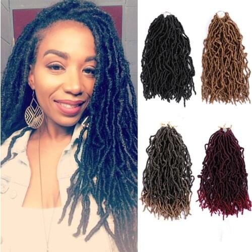Soft Faux Locs Crochet Hair 18Inch Nu Locs Hair Ombre Dreadlocks Hair Extensions Synthetic Dread Locs Crochet Braids Coolook