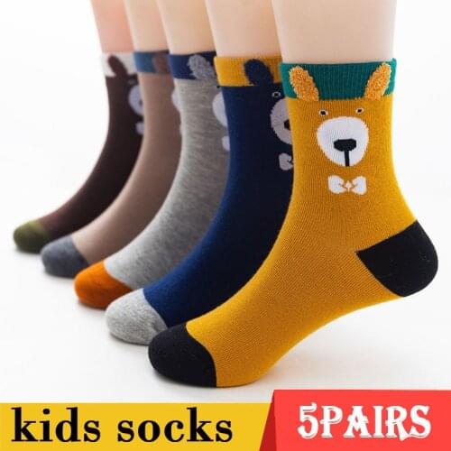 5 Pairs Baby Girls Socks Spring Summer Cotton Newborn Baby Socks Baby Cartoon Kids Socks for Children Boys Socks 1-12Y