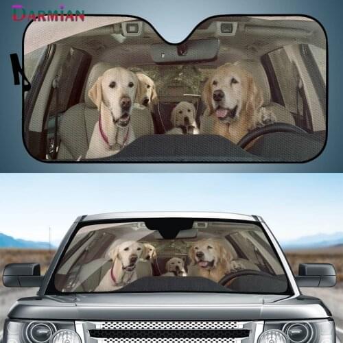 DARMIAN New Heat Reflector Front Windshield Sunshade Cute Dog Pattern Fold-up Sunshade for Windshields Car Accessories Protector