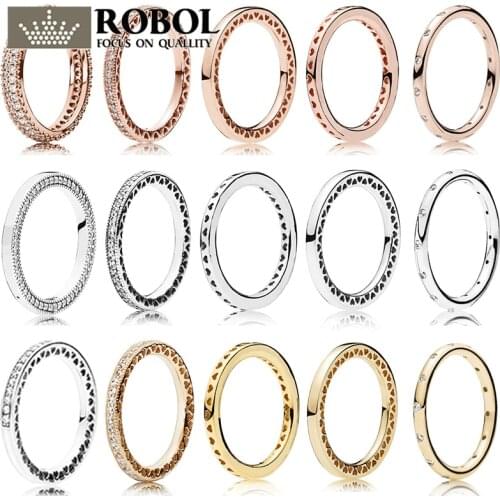 PDB JZ 03 original 100% 925 Sterling Silver Engraved logo original model production womens Ring Heart Ring