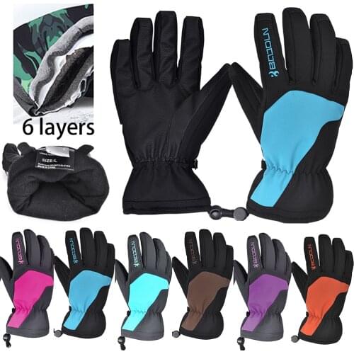 BOODUN Waterproof Winter Skiing Gloves Warm Snowboard Gloves for Outdoor Sport Motorcycle Climbing Riding Skating
