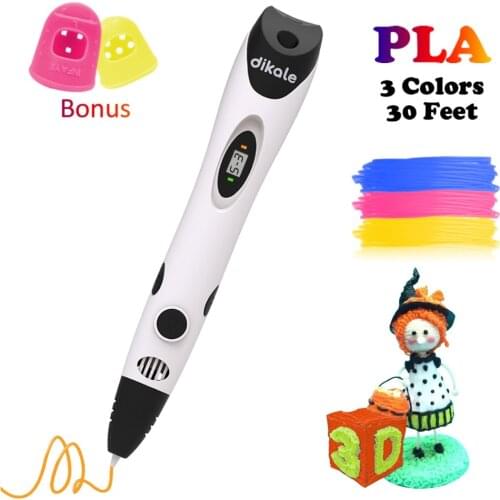Dikale 3D Print Pen USB Canetas Criativa 7th Generation Impresora Magica 3D Pen Scribble Drawing Pen PLA Filament Kid Adult Gift