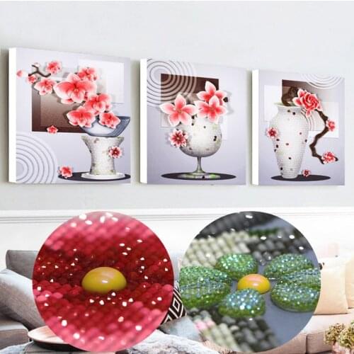 Modern wall stickers painting decoration living room tableau diamant rond 5d diamond painting flowers embroidery mosaic 150*50cm