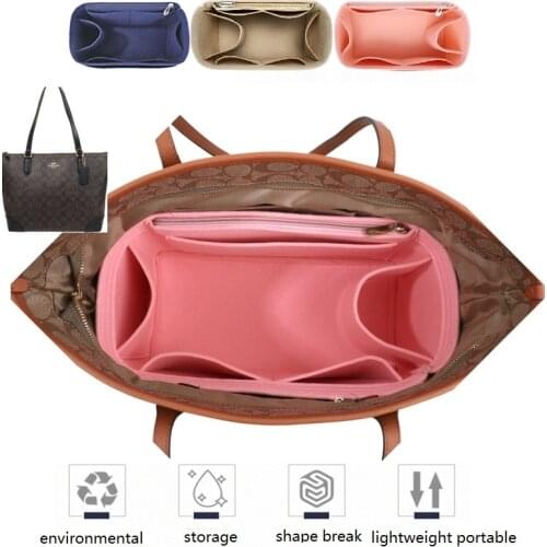 Fits For Tote Felt Cloth Insert Bag Organizer Makeup Handbag Organizer Travel Inner Cosmetic Mommy Bags