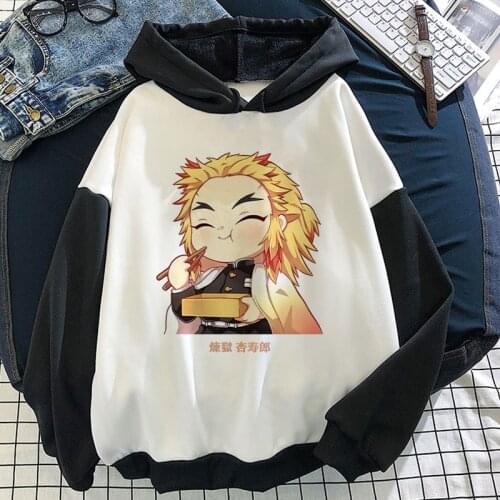 Rengoku Manga Hoody Sweatshirt Winter Demon Slayer Graphic Anime Hoodie Oversize Itself Blouse Kimetsu No Yaiba Kawaii Clothes