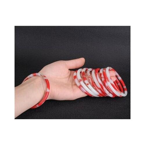 Zheru jewelry natural 54-64mm chicken blood jade two-tone bracelet elegant princess jewelry, best gift for girlfriend and mother