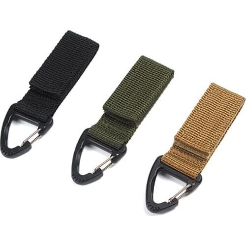 1Pcs Outdoor Camping Hiking Molle Tactical Nylon Ribbon Knapsack Keychain Triangle Backpack Waist Bag Fastener Hook Buckle