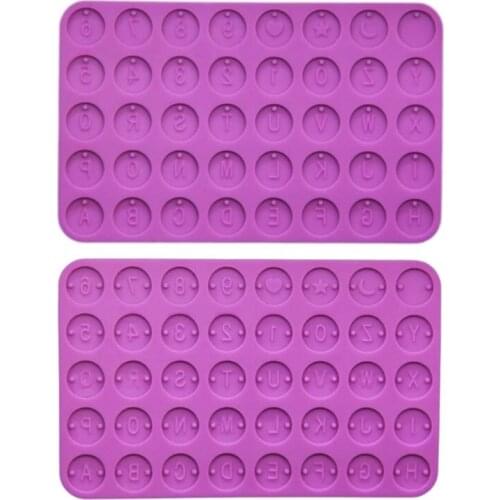 2Pcs DIY Initial Letter Pendant Resin Mold Letter Number Round Discs Mold Alphabet Bead Bracelet Necklace Jewelry Making