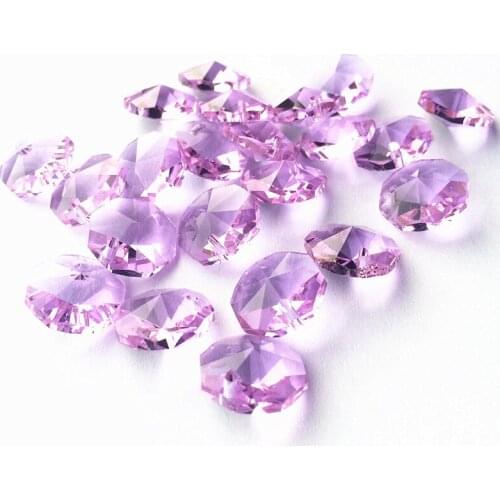 200pcs Octagonal Bead Chandelier K9 Crystal Prisms Part DIY Curtain Material Home Car Decorate Accessories Party Ornaments