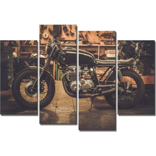 Unframed 4 Pcs Motorcycle Racing Car Wall Art Canvas Posters Pictures Paintings Home Decor Living Room Decoration Accessories