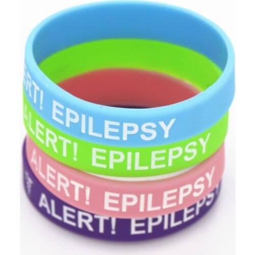 50PCS Medical Alert Bracelet Epilepsy Silicone Wristband Awareness Armband Silicone Bracelets&Bangles for Kids Wholesale SH135K