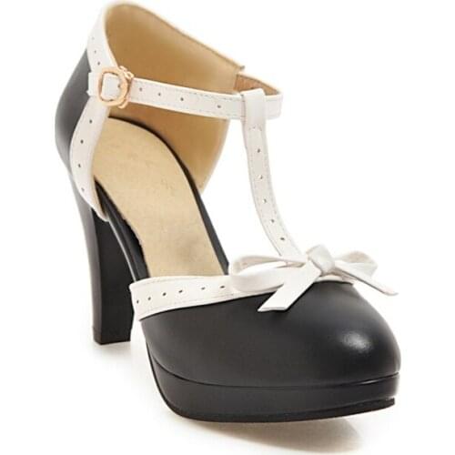 Big Size platform heels women shoes woman pumps ladies Package toes cingulate Thick with Single shoes