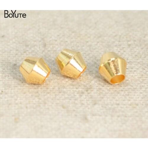 BoYuTe (100 Pieces/Lot) 4*3.6MM 5.5*5MM Metal Brass Spacer Beads Diy Hand Made Beads Jewelry Making