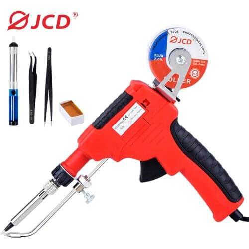 JCD Electric Soldering Iron Gun 220V 80W Manual Tin-feeding Welding Solder Repair Gun Comes With 50G Lead-free Tin High Quality