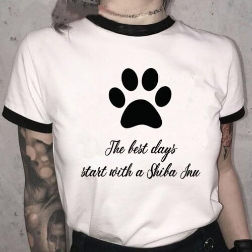 Shiba Inu T-Shirt Funny Animal Dogs Summer Tops Women Cartoon Harajuku Unisex Graphic Tees Kawaii Japanese Hip Hop Tshirt Female