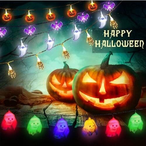 2m 20 Leds House Novelty Lights Halloween Gift Pumpkin Skull String Garland Holiday Decoration Xmas Night Lights Battery Powered