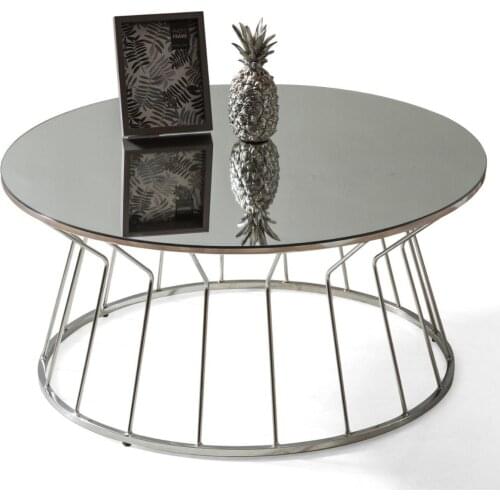 Bahama First Class Coffee Table Simple Modern Small Apartment Tempered MDF Metal Coffee Table Living Room Table Glass And MEtal