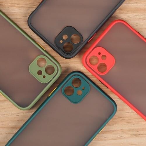 Matte Case For iPhone 11 Pro Max Cover Luxury Silicone Edge Acrylic Camera Protection Cover For iPhone XS Max XR X 8 7 Plus Case