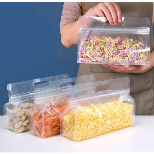5PCS Silicone Food Bag Reusable Fresh-keeping Bag Fruit And Vegetable Sealed Bag Leak-proof Food Storage Ziplock Bag