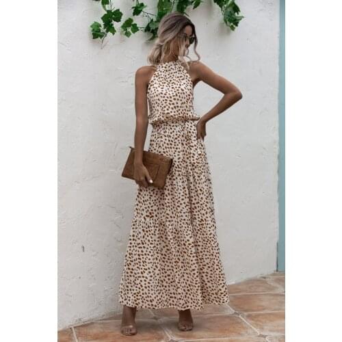 Fashion Summer Maxi Dress Womens Printed Sundress Casual Short Sleeve Vestidos Female High Waist Robe