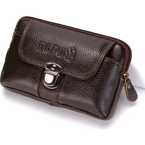 Men Fanny Pack For Mobile Phone Male Cover Zippers Coin Purse Soft PU Waterproof Good Quality Belt Bag Casual Waist Packs Bags