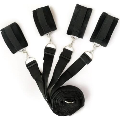 Nylon Plush Sex Bondage Sexual Under Bed Restraint Strap SM Bondage Handcuffs AnkleCuffs Sex Toys Couples Slave Role Play Games