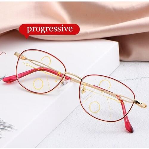 Progressive Multifocus and Bifocal Reading Glasses Women Men Oval Full-rim Commercial +0.75 +1 +1.25 +1.5 +1.75 +2 +2.25 to +4