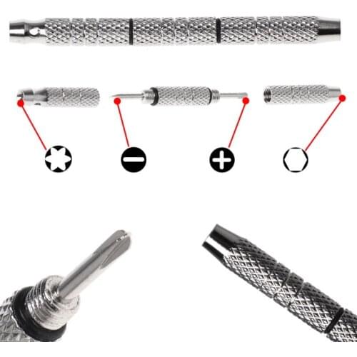 4 in 1 Screwdriver Watch Glasses Repair Tools Aluminum Steel Portable Mini Kits 28GD