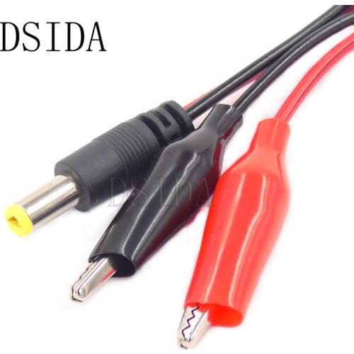 DC Voltage Jack Connector Male 5.5*2.1mm To Alligator Clip Connected To Cable 20CM Power Cable Crocodile Wire