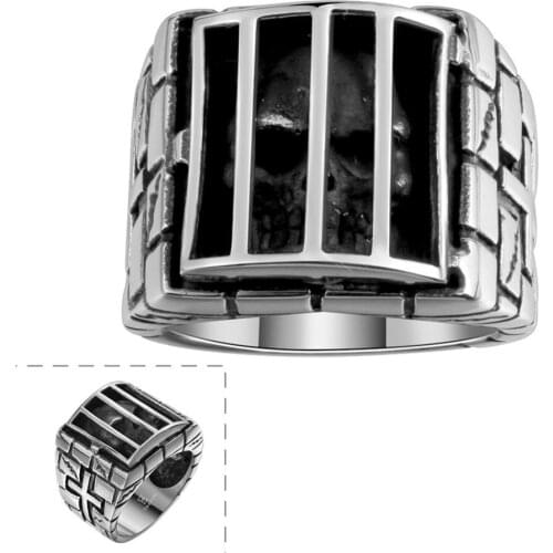 Retro Flower Garden Skull Ring New Style Pretty Jewelry punk Ring 8 9 10 11 GMYR155