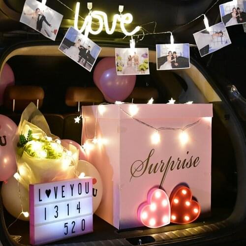 Confession balloon surprise box Valentine day proposal for girlfriend to confess romantic explosion creative