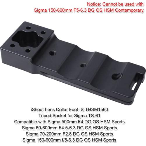 Lens Support Collar Foot Tripod Mount Ring Quick Release Plate Stand Base Replacement fr Sigma 150-600mm F5-6.3 DG OS HSM Sports