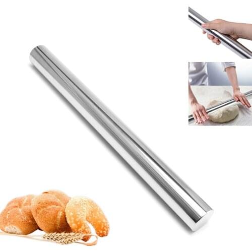 304Stainless Steel Rolling Pin Pastry Pizza Rolls Ravioli Rolling Pins for Dough Cutting Fondant Roller Cake Baking Accessories