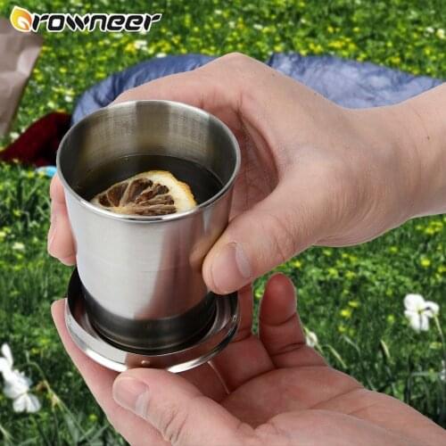 75ML/150ML/250ML Stainless Steel Folding Cup Folding Retractable Cup Folding Cup Blackjack Cup Teacups Teaware Folding Glass