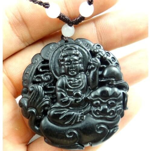 Natural stone Quartz Crystal hand-carved statue of Guanyin amulet Pendant for diy Jewelry making necklace Accessories