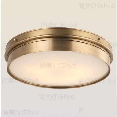 Dining room led ceiling lights Luminaria American style retro Industrial round Copper ceiling Lamp E14 Led Bedroom bar Cafe Lamp