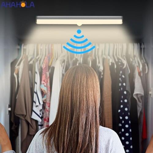 Led Closet Light Motion Sensor Wardrobe Cupboard Kitchen 5v Under Cabinet Light Magnetic Night Led Lights with Motion Sensor