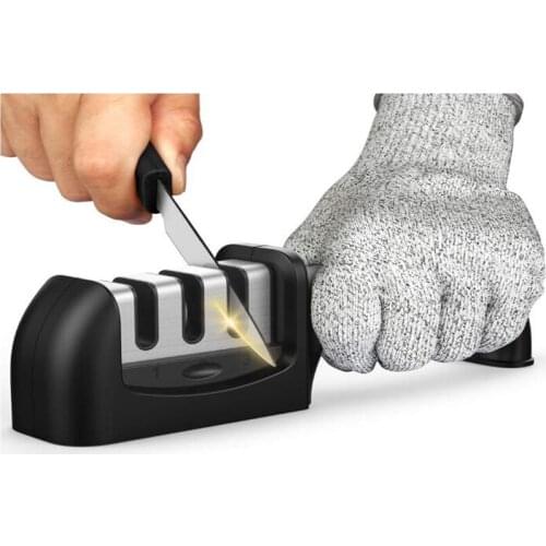 Knife Sharpener 3 In 1 Kitchen Professional Sharpening Stone Tungsten Diamond Ceramic Sharpener Tool Kitchen Knife Accessories