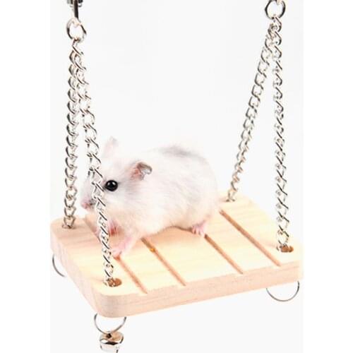 1Pcs Hamster Toys Sling Ring Swing Hook Hanging Bed Original Wooden Toy Healthy Funny Molar Supplies For Rats Parrot Guinea Pigs