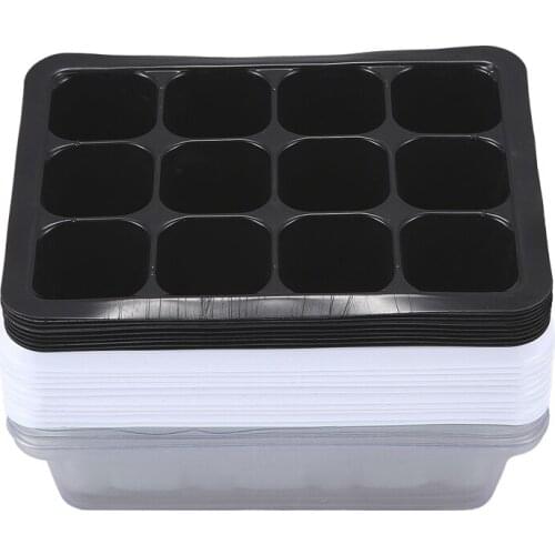 10 Sets Seed Trays 120 Cells Seedling Starter Tray Garden Plant Germination Kit Seed Starting Tray With Dome And Base, Hand Tool