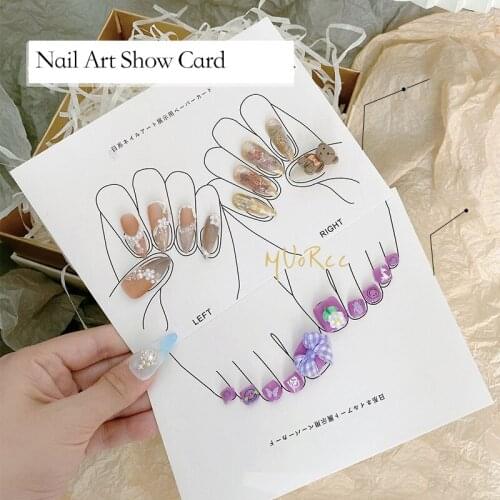 Press on Nail Tips Display Show Card hand foot Board Gel Polish Color Card Chart Palette Varnish Practice Tool