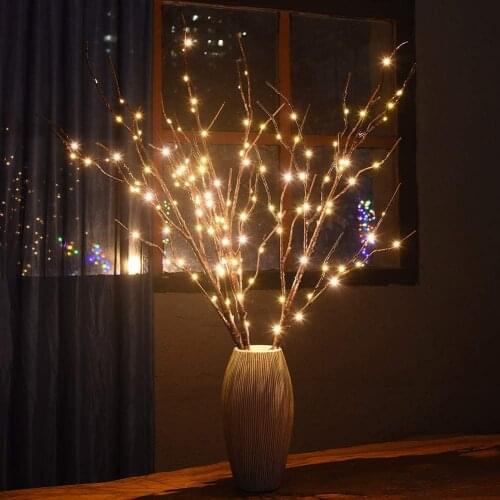 20 LED Willow Branch Lamp Tall Vase Filler Twig Lighted for Christmas Home Party Garden Decoration Ornaments Lights Dropshipping