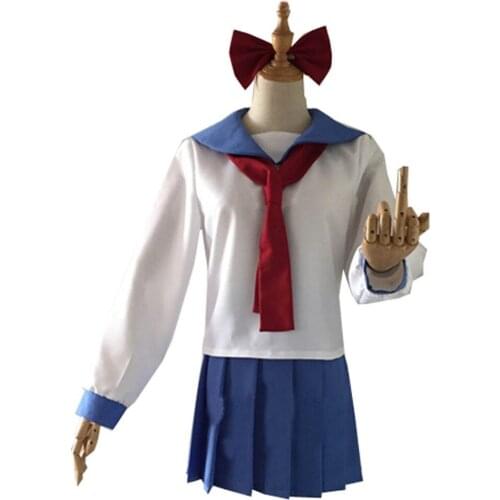 2018 Anime Women POP TEAM EPIC Poputepipikku Popuko Pipimi School Sailor Uniform Cosplay Costume Headwear